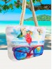 Canvas Sunglass Print Shoulder Tote